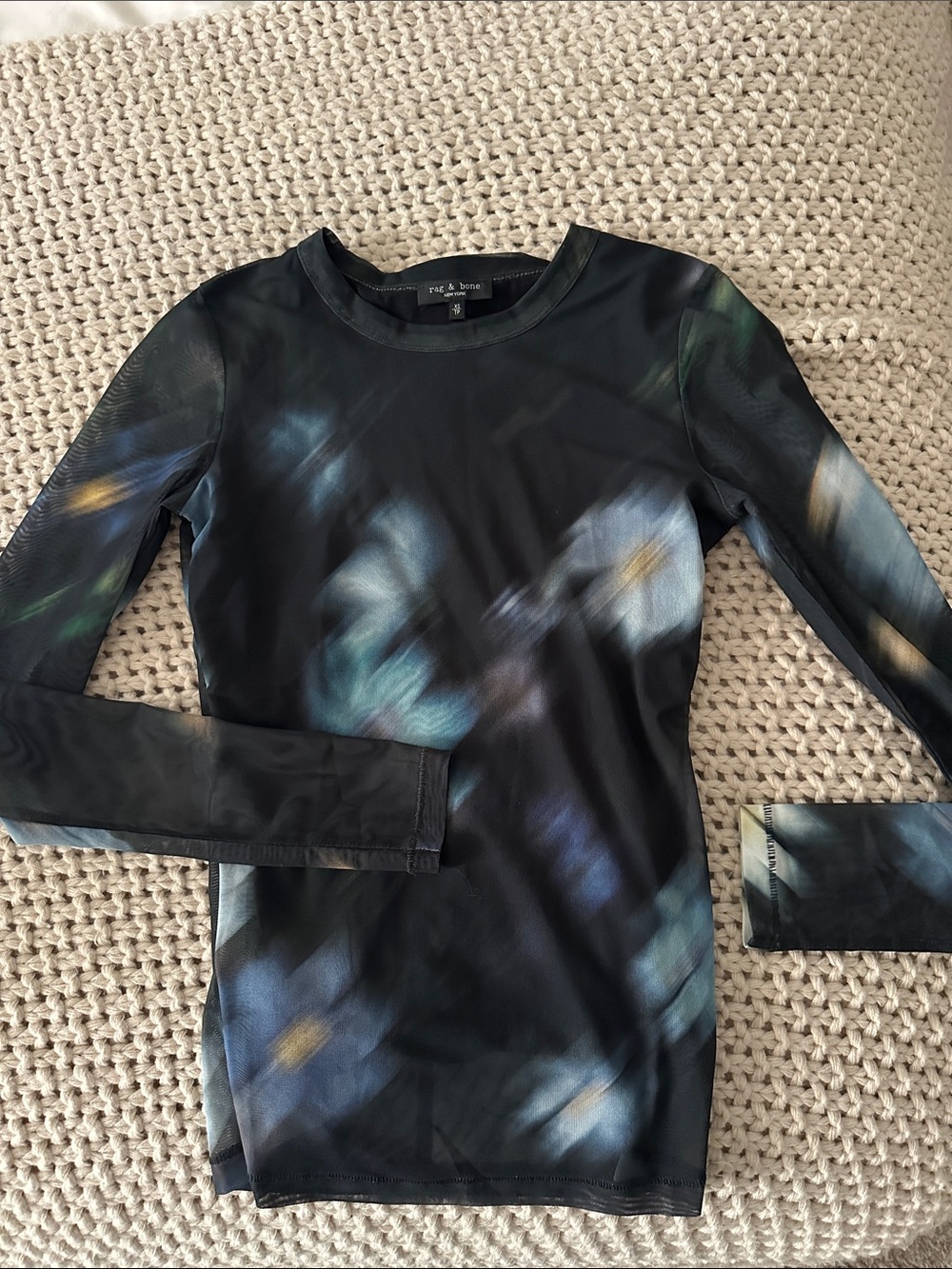 Rag & Bone printed mesh long sleeve